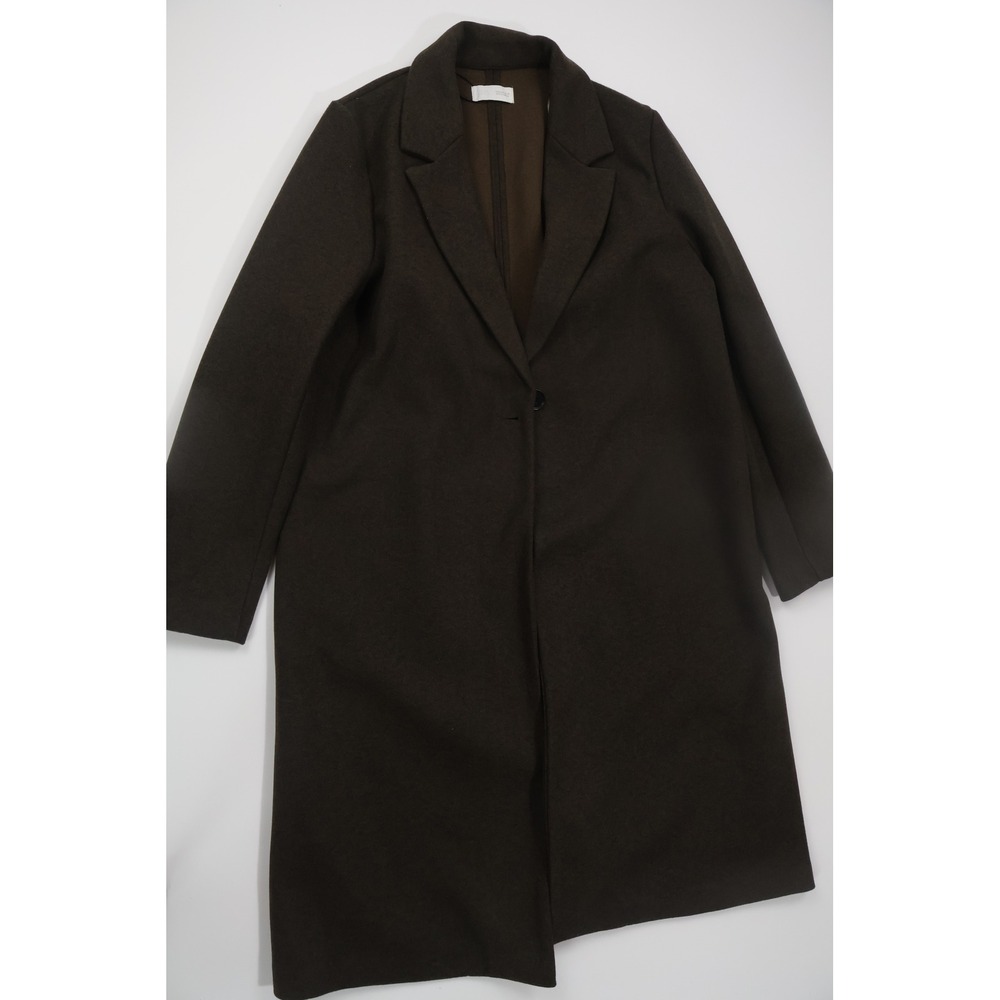 Zara Longline Overcoat Relaxed Fit XL Brown Soft Brushed Winter Outerwear